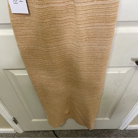 Torn by Ronny Kobo Small "Brown Sand" Beige/Tan Madi Knit Crochet Maxi Dress - Picture 7 of 10